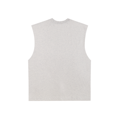 Flower gray sleeveless shirt on a white background