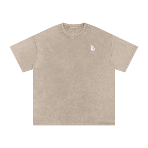 Desert t-shirt with a small white logo on a white background