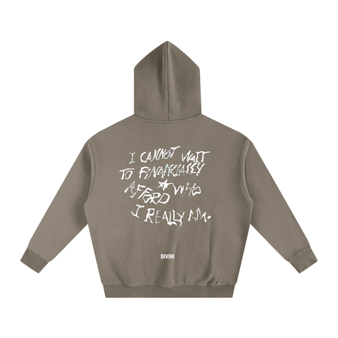 light roast hoodie TNB's back side with white text 